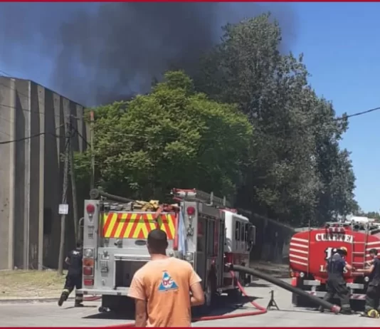 Feroz incendio en una fábrica causó gran temor
