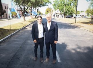 Kicillof y Alak recorrieron un nuevo tramo de la obra en avenida 60 en Los Hornos